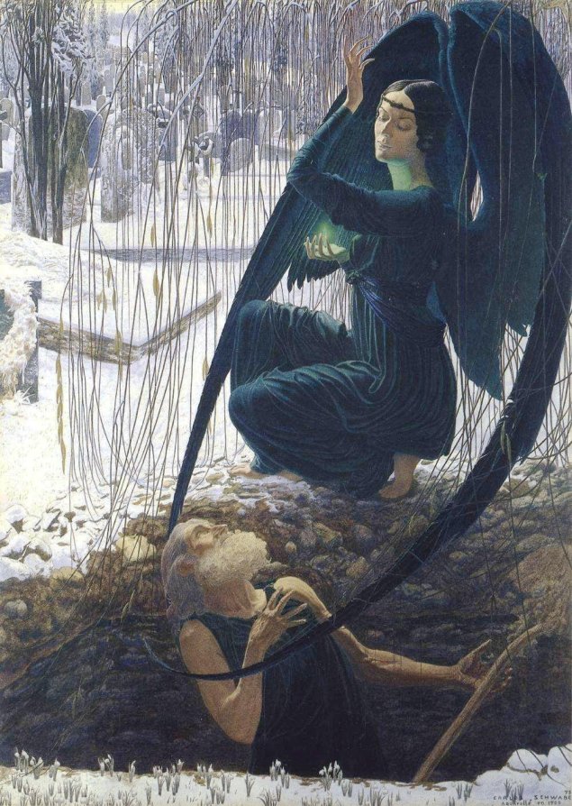 Carlos Schwabe / Alman Sembolist 19.yy / "Mezarcının Ölümü" 